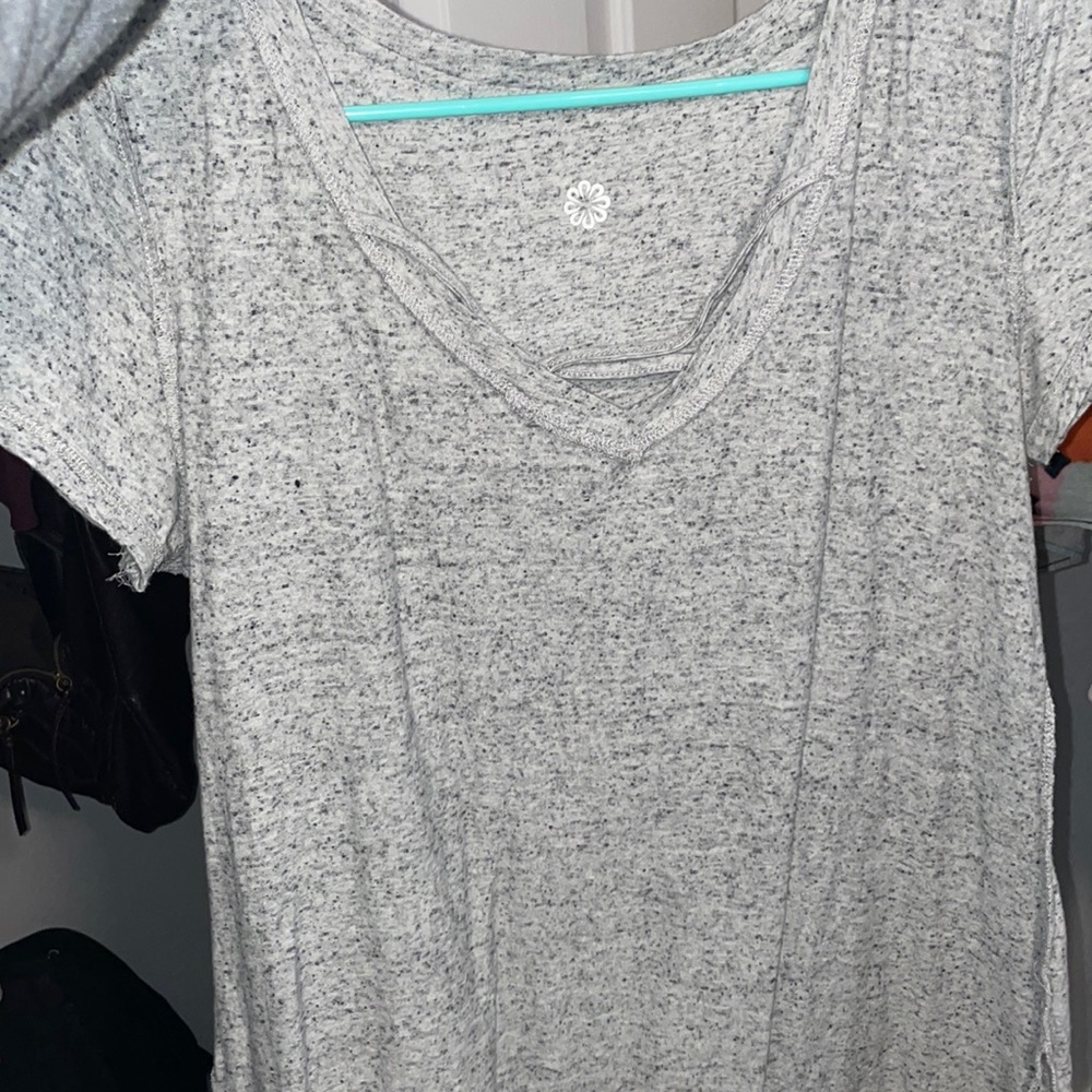 Shirt, gray and black splats